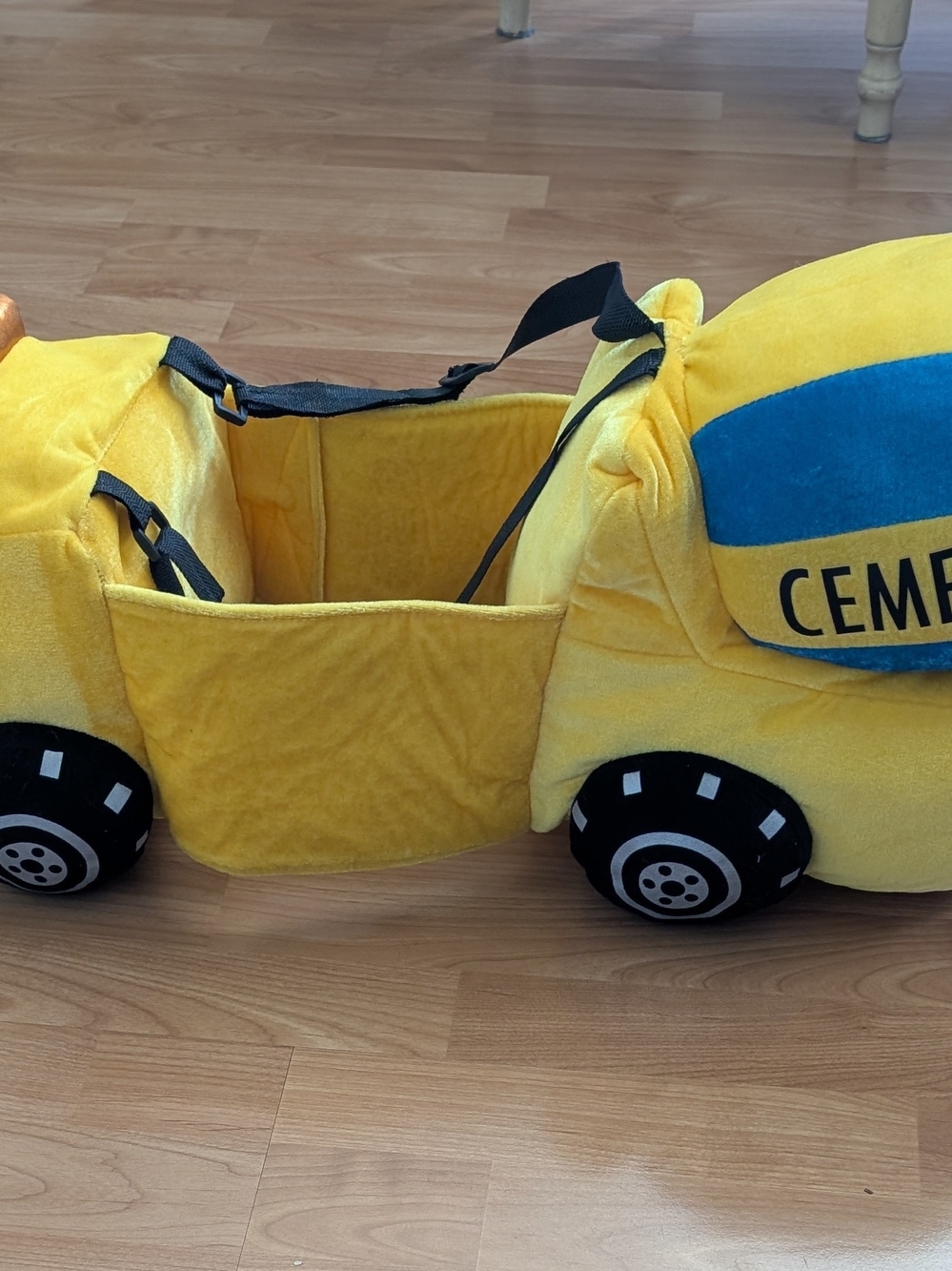 Yellow Cement Mixer Plush Costume